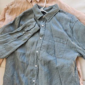 Vince Classic Fit Linen Button Up Shirts Bundle (x2)